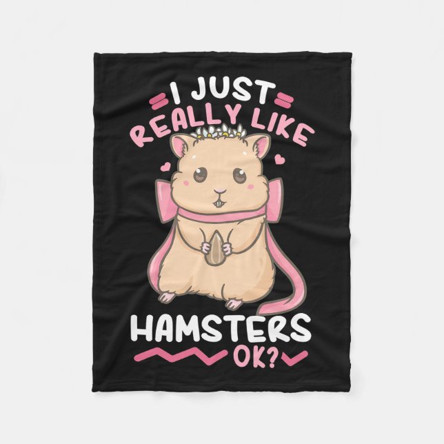 Jag bara Verkligen Likes Hamsters Fleecefilt (Framsidan)