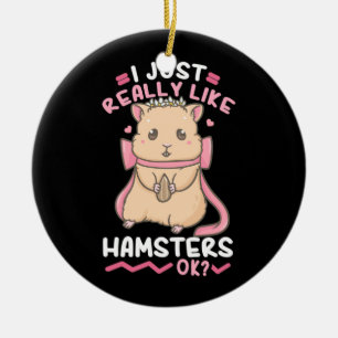 Jag bara Verkligen Likes Hamsters Julgransprydnad Keramik