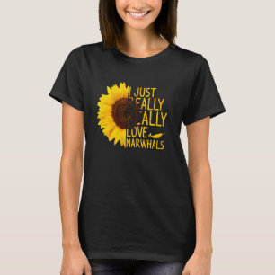 Jag bara Verkligen Narwhals Women Manar Whale Sunf T Shirt