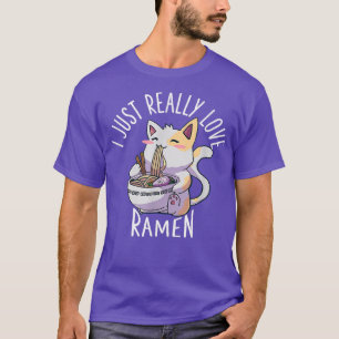 Jag bara Verkligen Ramen Cat Ramen Kawaii Anime Ja T Shirt