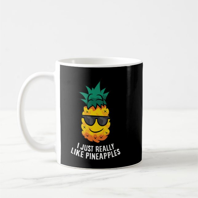Jag bara Verkligen som ananas Cute Pineale Summe Kaffemugg (Vänster)