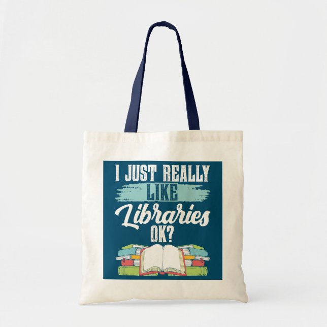 Jag bara Verkligen som Bibliotek OK Bokar bibliote Tygkasse (Framsidan)