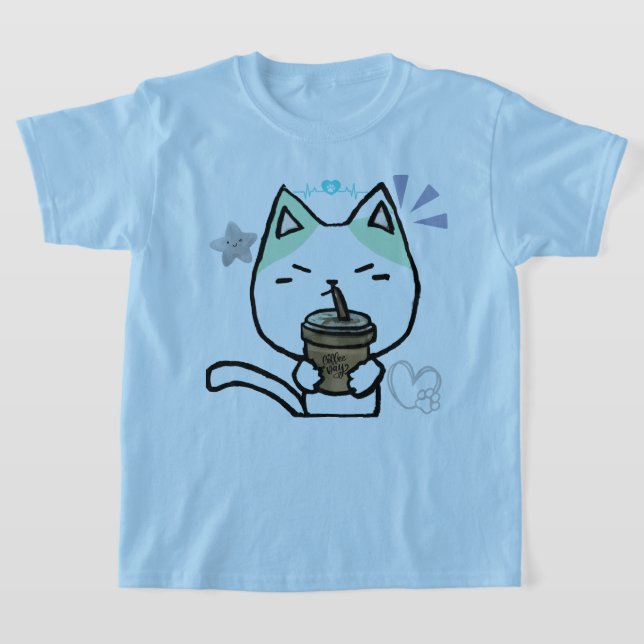 Jag bara Verkligen som Coffee OK Cute Cat T Shirt (Laydown)