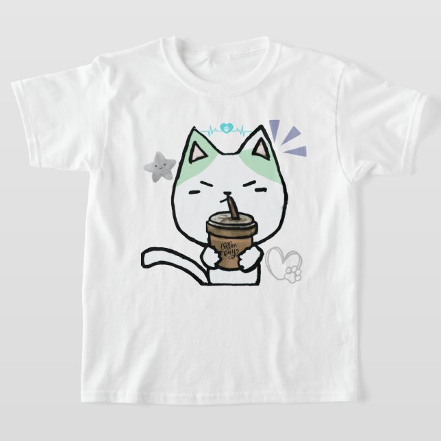 Jag bara Verkligen som Coffee OK Cute Cat T Shirt (Laydown)