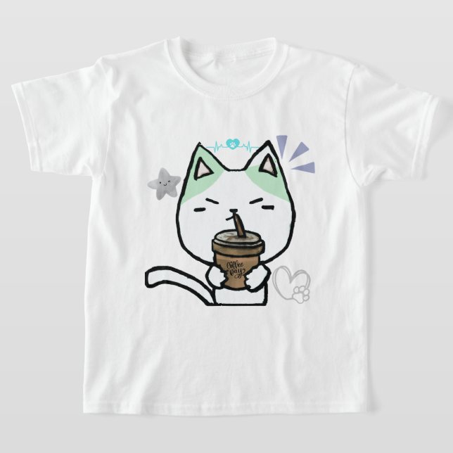 Jag bara Verkligen som Coffee OK Cute Cat T Shirt (Laydown)