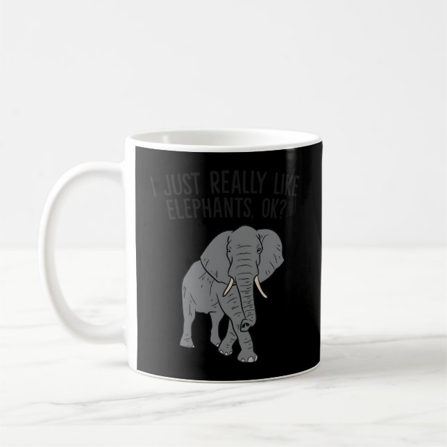 Jag bara Verkligen som Elephants Ok Kärlek Elephan Kaffemugg (Vänster)