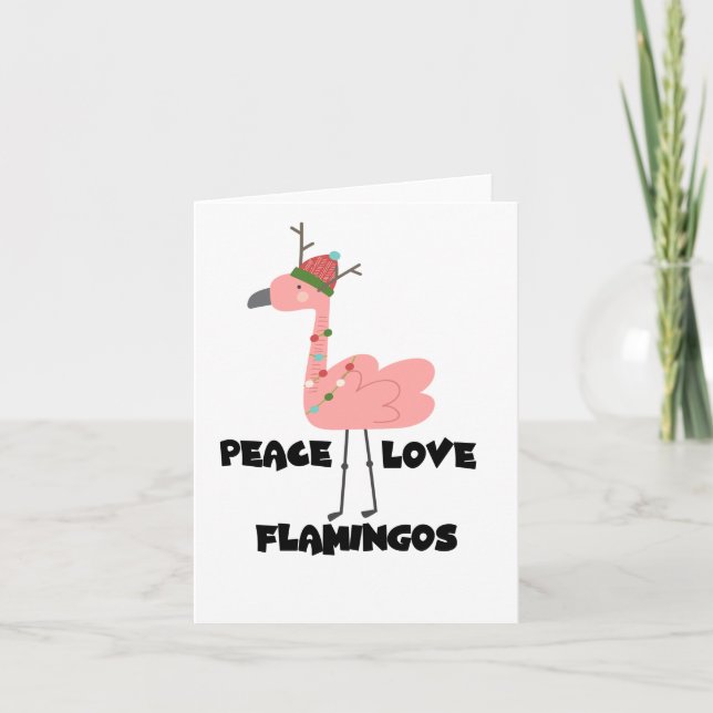 Jag bara Verkligen som Flamingos, Peace Kärlek Fla Kort (Framsida)