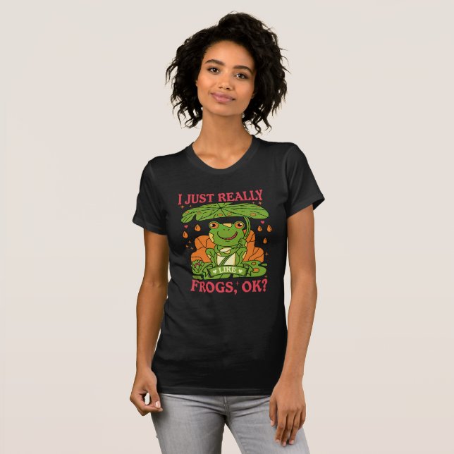 Jag bara Verkligen som Frogs okej? Funny Frog Kids T Shirt (Hel framsida)