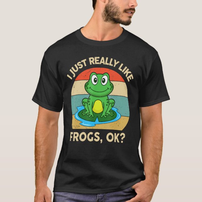 Jag bara Verkligen som Frogs. Okej. Retro Kids Små T Shirt (Framsida)