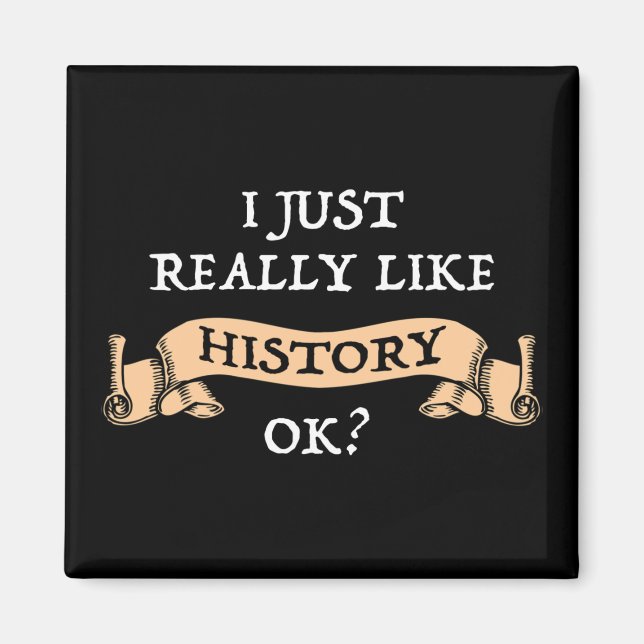 Jag bara Verkligen som Historien okej? Funny histo Magnet (Framsidan)