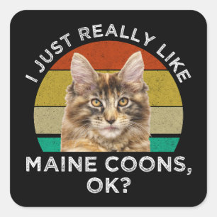 Jag bara Verkligen som Maine Coons. Fyrkantigt Klistermärke