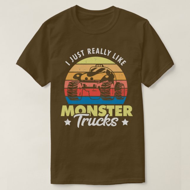 Jag bara verkligen som Monster Lastbilar 2 T Shirt (Design framsida)