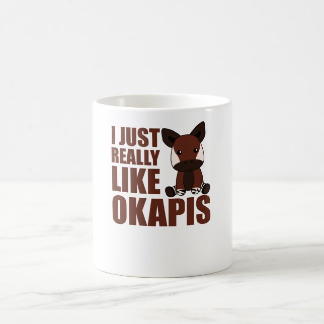 Jag bara Verkligen som Okapi's Cute Okapi Kaffemugg (Center)