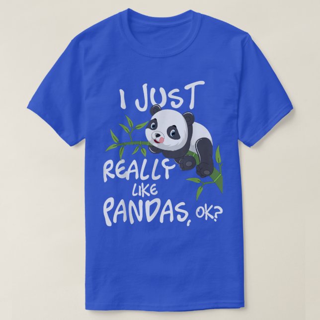 Jag bara Verkligen som PandasCute Kawaii Panda Äls T Shirt (Design framsida)