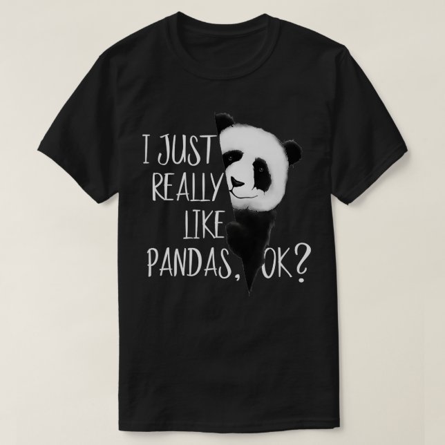 Jag bara Verkligen som pandor, okej Cute Watercolo T Shirt (Design framsida)
