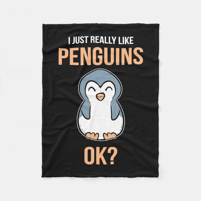 Jag bara Verkligen som Penguin Fleecefilt (Framsidan)