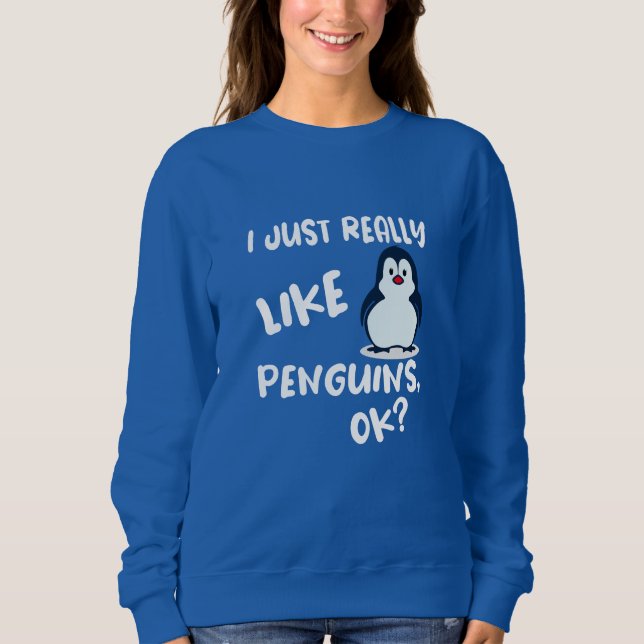 Jag bara Verkligen som Penguins. T Shirt (Framsida)