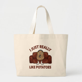 Jag bara Verkligen som potatis - Cute Potato Bags Jumbo Tygkasse