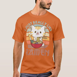 Jag bara verkligen som Ramen Cute Cat Eats Ramen N T Shirt