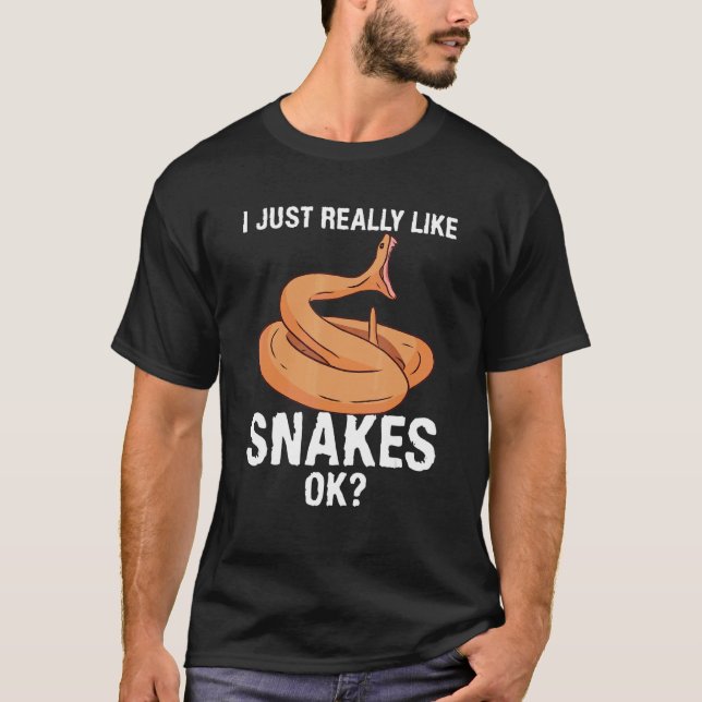 Jag bara Verkligen som Snakes Ok Python Snake T Shirt (Framsida)