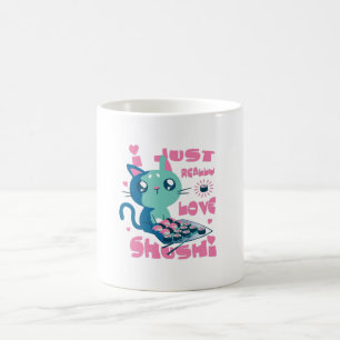 Jag bara verkligen Sushi Cute Kawaii Cat Gift Kaffemugg