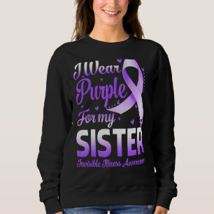 Jag Bäras Lila för min syster Osynlig Sjukdom Awar T Shirt
