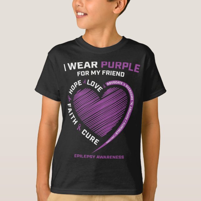 Jag Bäras Lila för min vänliga medvetenhet om epil T Shirt (Framsida)