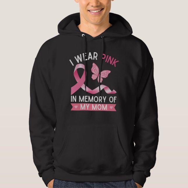 Jag bäras rosa till minne av min Mamma Hoodie (Framsida)