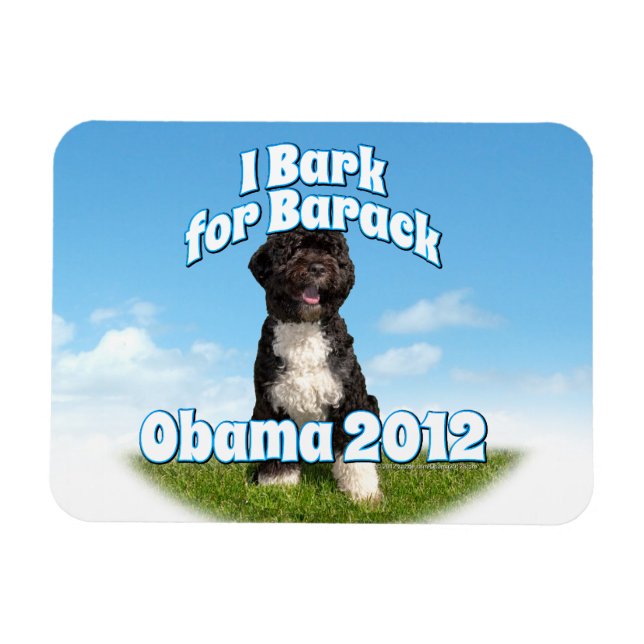 Jag Bark for Barack, Bo First Hund Obama Magnet (Horisontell)