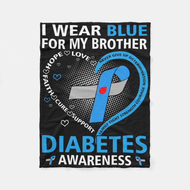Jag Bäror blå för min bror Hope Kärlek Diabetes Aw Fleecefilt (Framsidan)