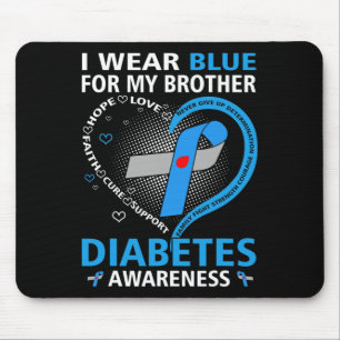 Jag Bäror blå för min bror Hope Kärlek Diabetes Aw Musmatta