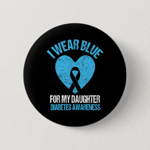 Jag Bäror blå för min dotter Diabetes Awareness Gi Knapp