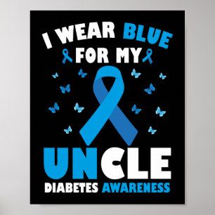 Jag Bäror blå för min moraldiabetesmedvetenhet Poster
