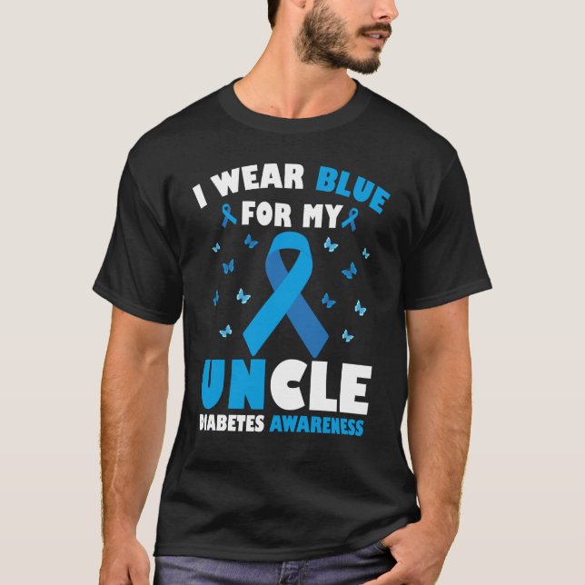 Jag Bäror blå för min moraldiabetesmedvetenhet T Shirt (Framsida)