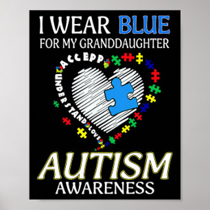 Jag Bäror blå för min mordotter Autism-medvetenhet Poster