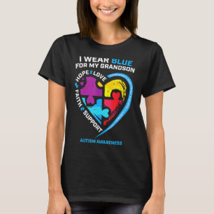 Jag Bäror blå för min morson Autism Awareness Gran T Shirt