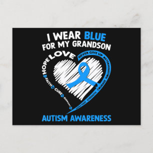 Jag Bäror blå för min morson Autism Awareness ribb Vykort