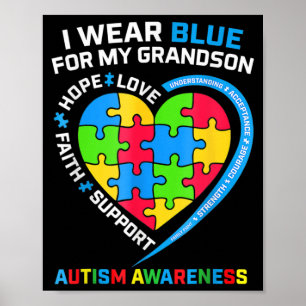Jag Bäror blå för min morson Autism-medvetenhet Poster