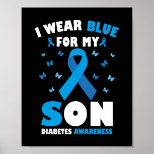 Jag Bäror blå för min sondiabetesmedvetenhet T1D Poster