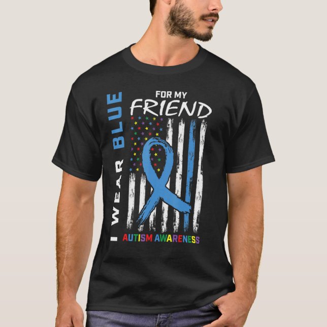 Jag Bäror blå för min vänliga autism-medvetenhet A T Shirt (Framsida)