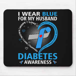 Jag Bäror blå för mitt Make Hope Kärlek Diabetes A Musmatta