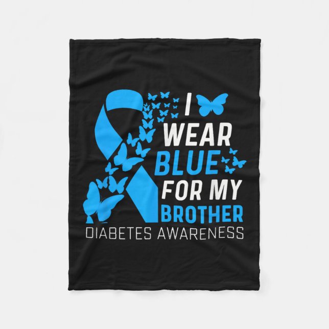 Jag Bäror blåsor för min bror Ribbon Diabetes Awar Fleecefilt (Framsidan)