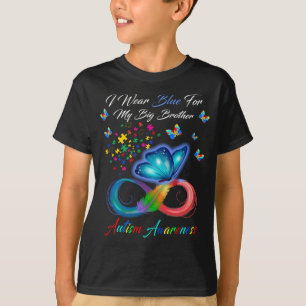 Jag Bäror blått för min storebror Autism-medvetenh T Shirt