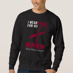 Jag Bäror Burgundy för min nedryga Många Myeloma A Lång Ärmad Tröja