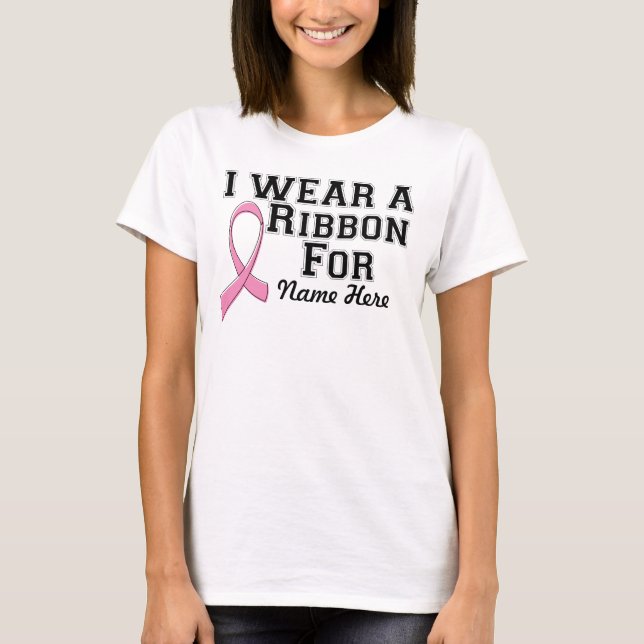 Jag Bäror en Rosa Ribbon Breast Cancer T Shirt (Framsida)