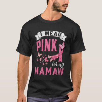 Jag Bäror K för min mamaw bröstcancermedvetandegra T Shirt