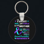 Jag Bäror kalk och Lila för min brodersuicide Prev Nyckelring<br><div class="desc">I Bära Teal and Lila for My Brother Suiciences Prevention</div>