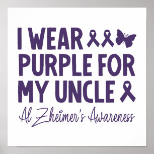 Jag Bäror Lila för min farbror Alzheimers medveten Poster