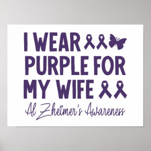 Jag Bäror Lila för min fru Alzheimers medvetenhet Poster