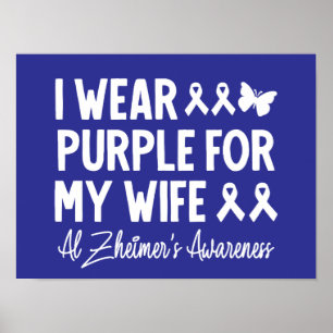 Jag Bäror Lila för min fru Alzheimers medvetenhet Poster